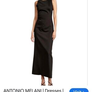 ANTONIO MELANI Black Satin Gown